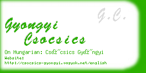 gyongyi csocsics business card